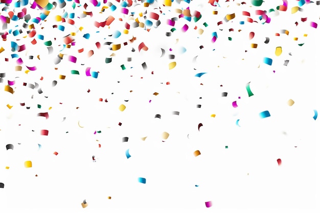 Vector 3d rendering of confetti party background minimal colorful confettis floating wallpaper