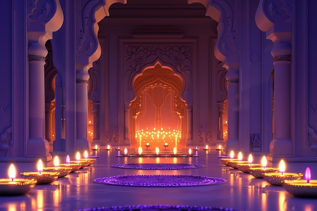 Vector 3d rendering for diwali festival diwali deepavali or dipavali the festival of lights india