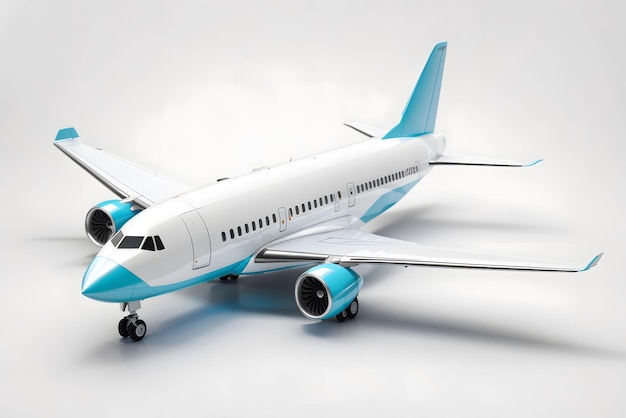 Vector 3d rendering front a plane on a white background