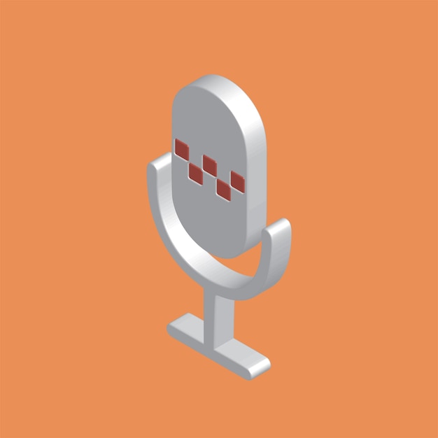 3d rendering microphone icon. Sound, record, podcast symbol.