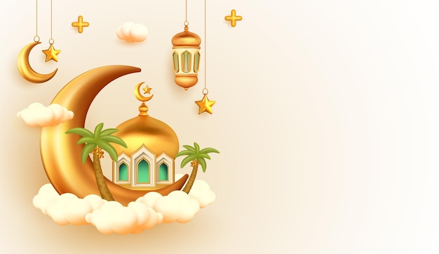 3d rendering of Ramadan background