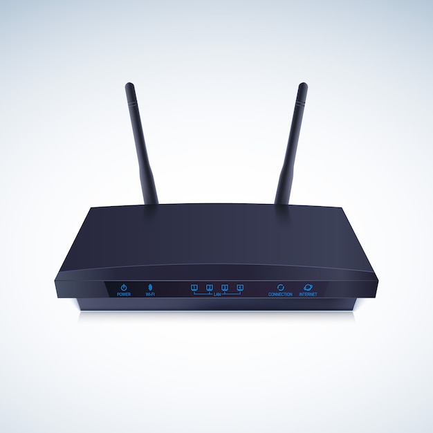 3D rendering of a realistic wireless router