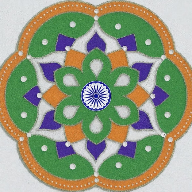 Vector 3d rendering of a traditional indian flower mandala