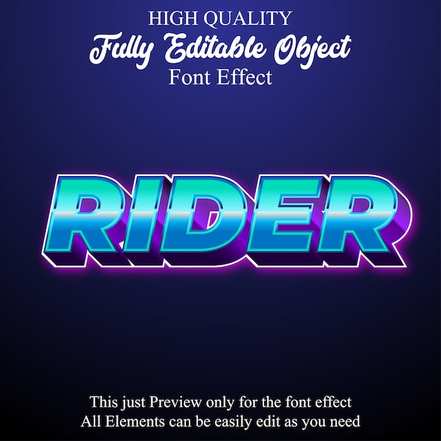 3d retro futuristic text style editable font effect