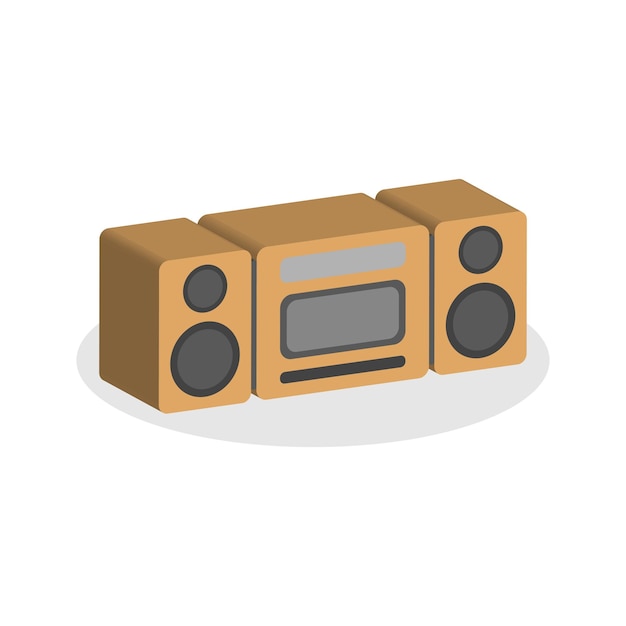 3d retro tape music concept in minimal cartoon style