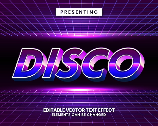 3d Retrowave futuristic editable text effect