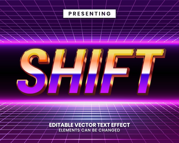 3d Retrowave futuristic editable text effect