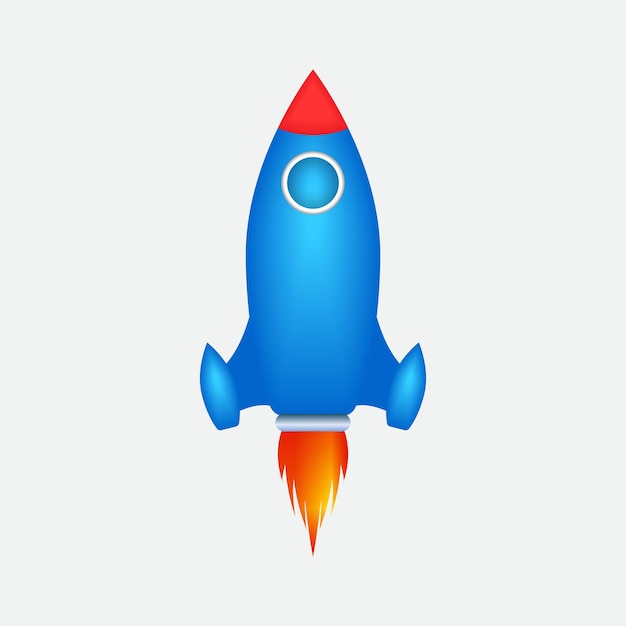 3d rocket icon. Spaceship icon.