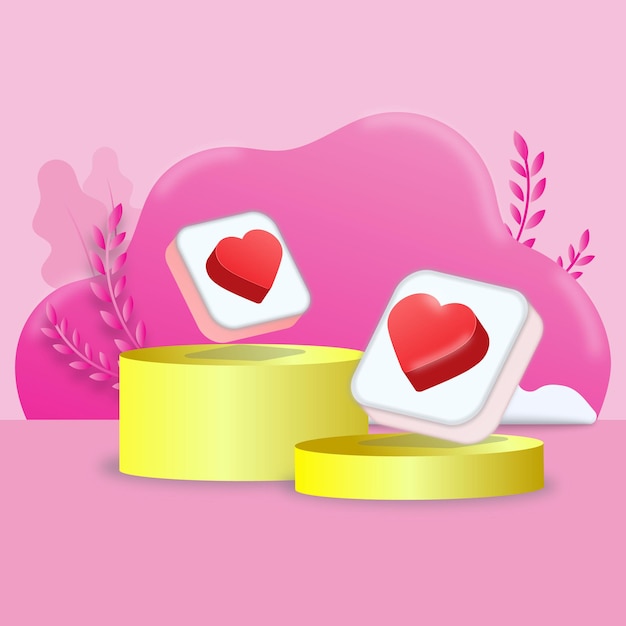 3D Romantic Background