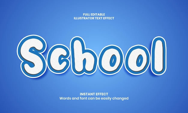 3D School Text Effect editable