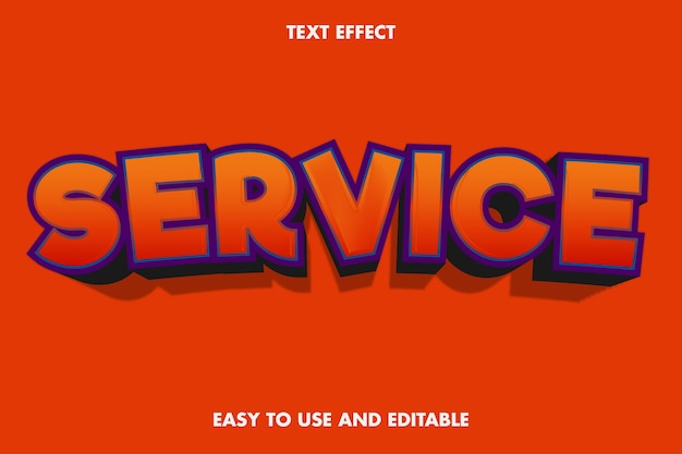 3D Service text effect. easy to use and editable.