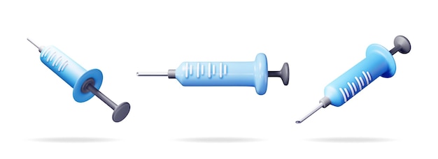 3d set of syringe icon isolated