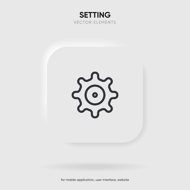 Vector 3d setting icon vector tools cog gear sign isolated on white background help options account