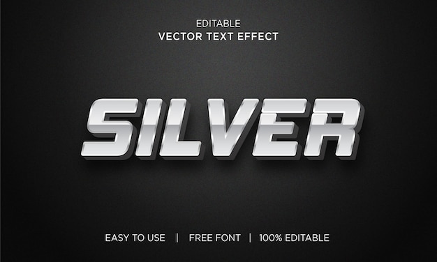 3D silver editable text effect  text effect