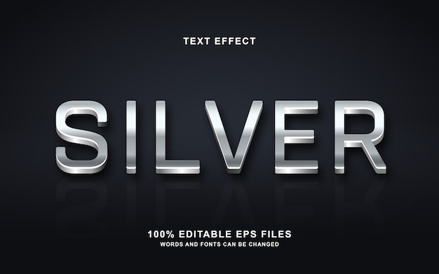 3d silver font style effect