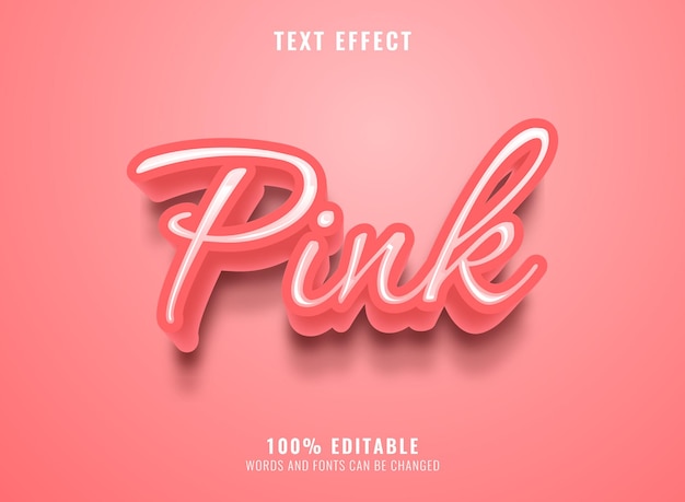 3d soft blue handwriting pink text effect