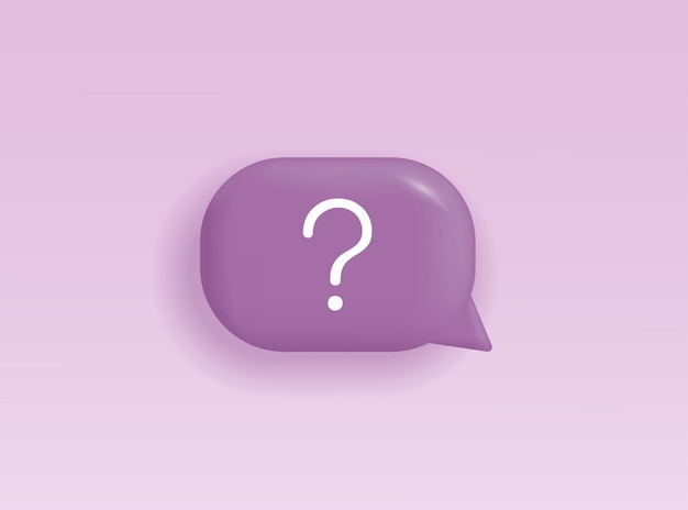 3d speech bubble with a question mark Vector illustration