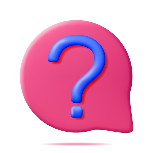 3D Speech bubble with Question Mark