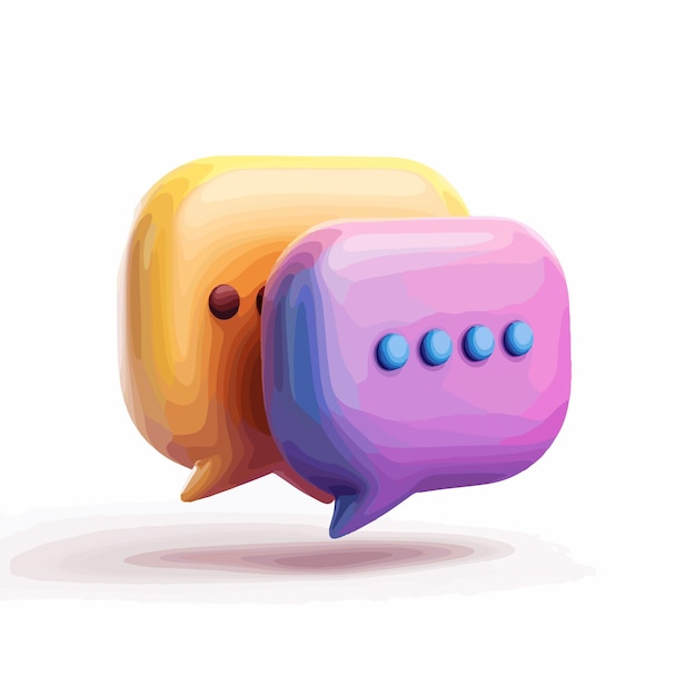 Vector 3d speech bubbles symbol for chat on social media