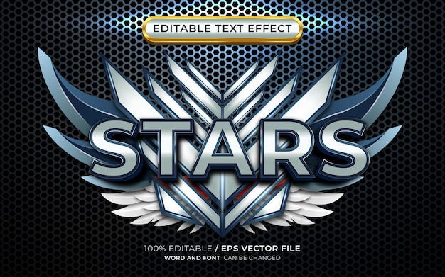 3D Stars Game Badge with Editable Text Effect