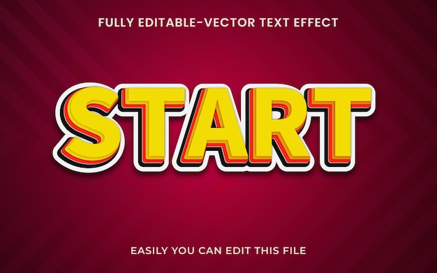 3d Start Editable Vector Text Effect Style