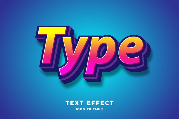 3D strong bold text effect, editable text