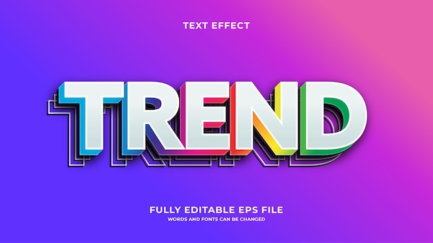 3D style editable trending text effect