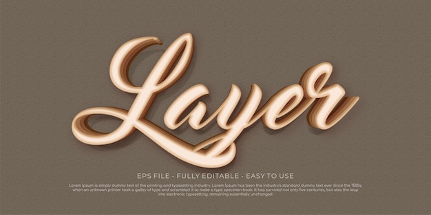 3d style effect text layer template