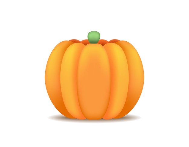 Vector 3d style illustration of an orange pumpkin