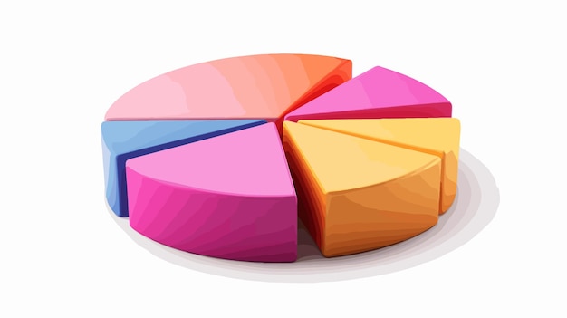 3D Style Pie Chart Clipart for Graphs and Data Visualization