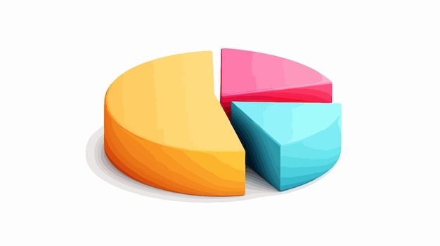 3D Style Pie Chart Clipart for Graphs and Data Visualization