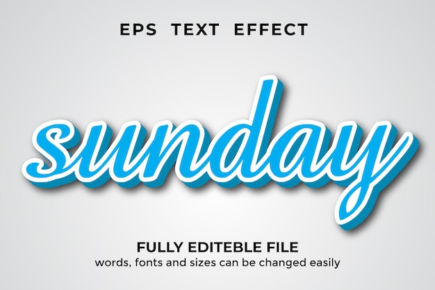 3d style Sunday editable text effect