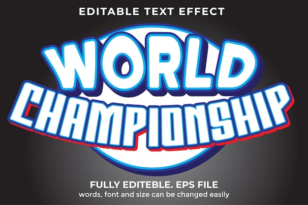 3d style World Championship editable text effect