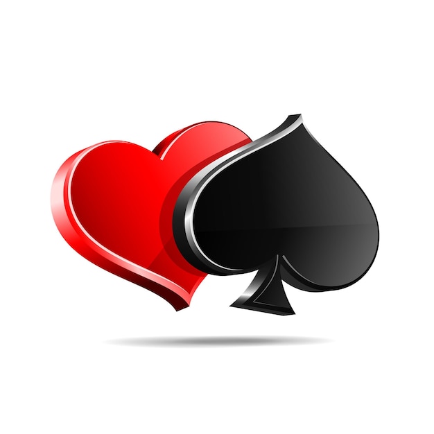 3d Suit of playing cards Casino games cards web banner