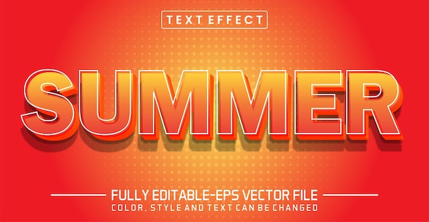 3d Summer futuristic editable text effect