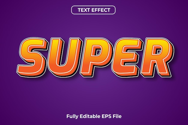 3D SUPER Text Effect Design with fully editable font