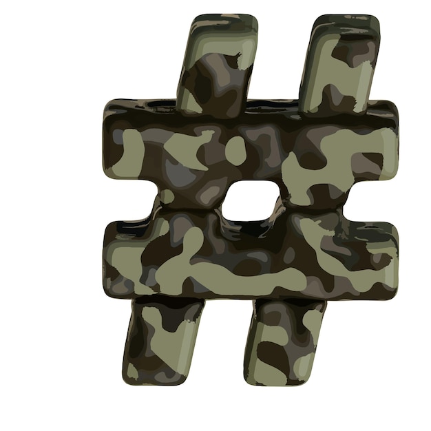 3d symbol in brown camouflage