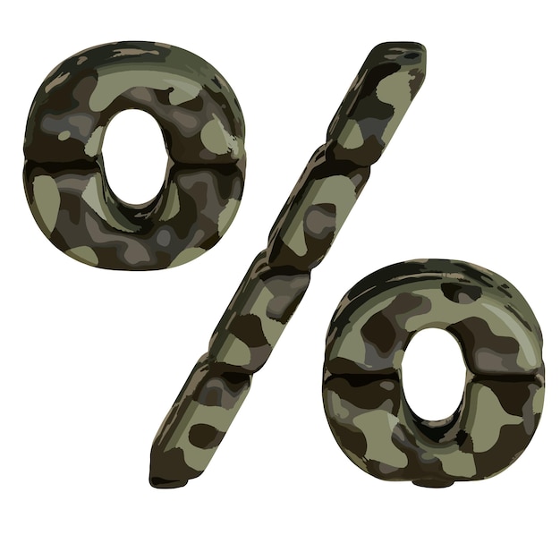 3d symbol in brown camouflage