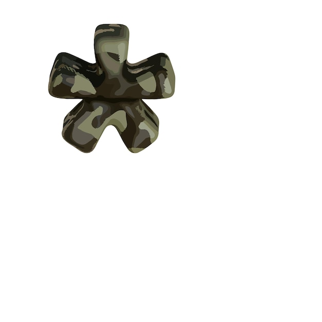 3d symbol in brown camouflage