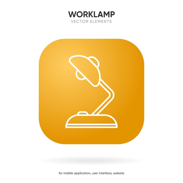 3d Table office lamp icon Desktop electric symbol Vector illustration flat design