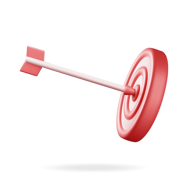 3D Target with Arrow in Center Icon