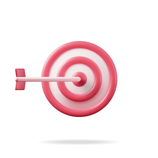 3D Target with Arrow in Center Icon