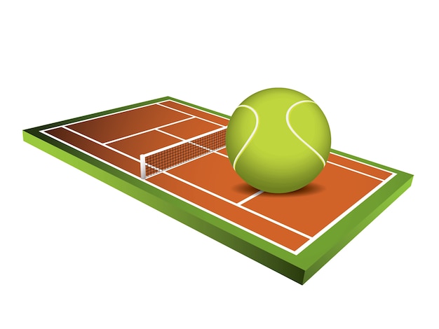 3d Tennis field vector