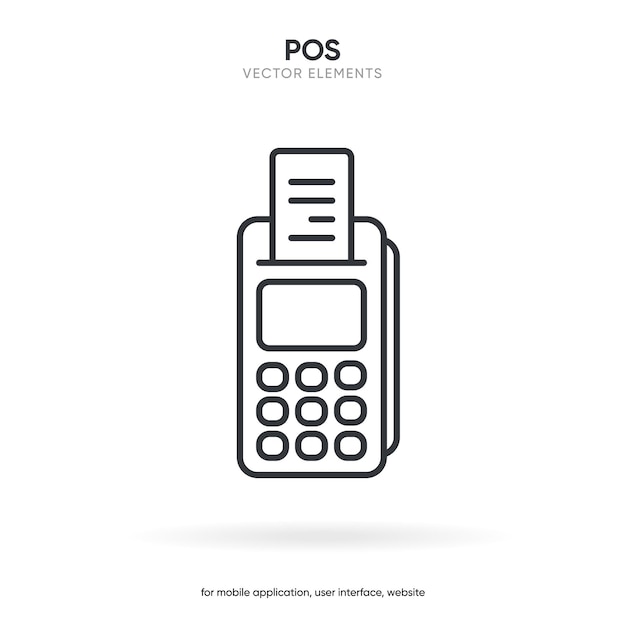 3d Terminal icon in line style Vector icon banking payment methods and finance related line icons