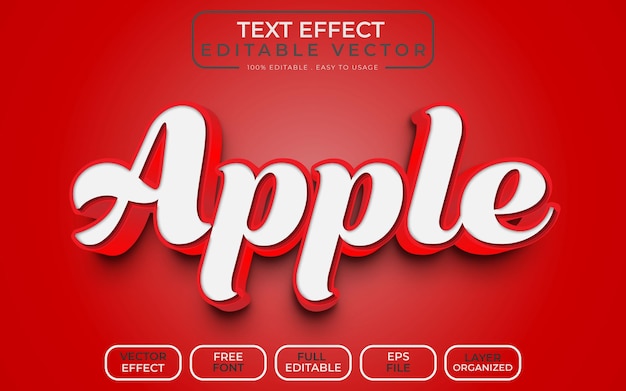 3D Text Effect Apple