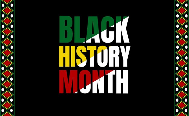 Vector 3d text effect black history month