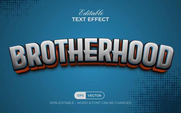 3D text effect brotherhood style Editable text effect