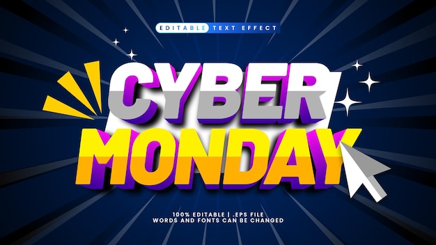 3d text effect cyber monday