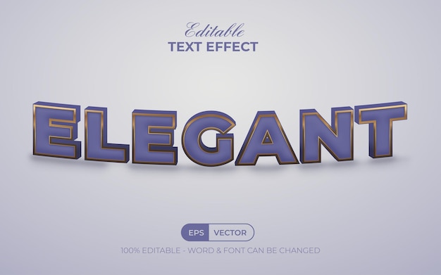 3D text effect elegant style. Editable text effect.