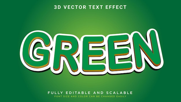 3D Text Effect _Fully Editable and Scalable Vector Green word